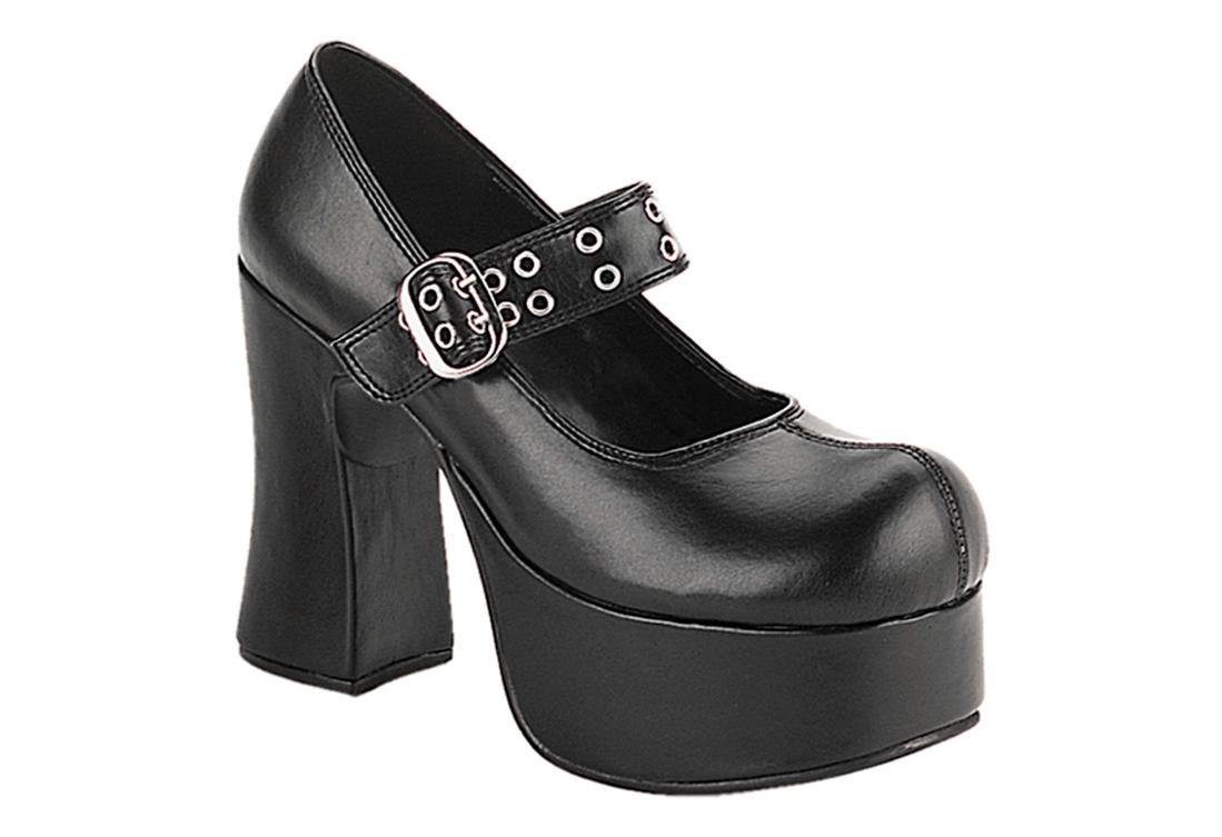 4 inch black platform heels