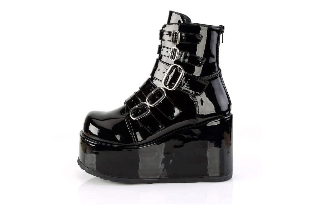 CONCORD-57 - Women's Black Patent Platform Ankle Boots