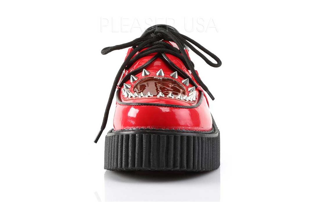 CREEPER108 Red Patent Heart Creepers