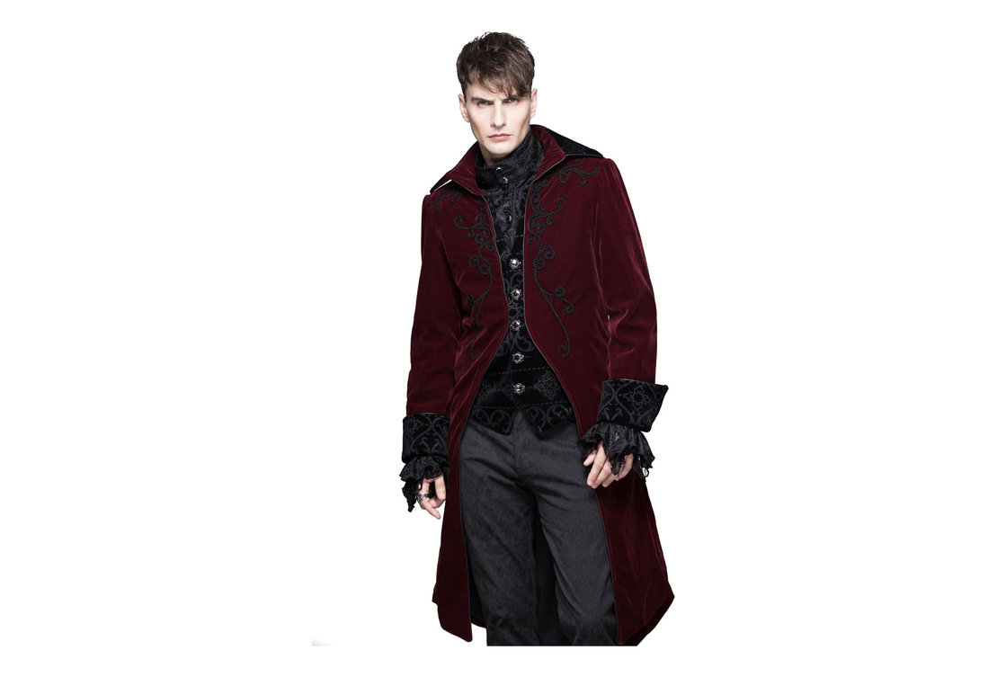 red velvet trench coat