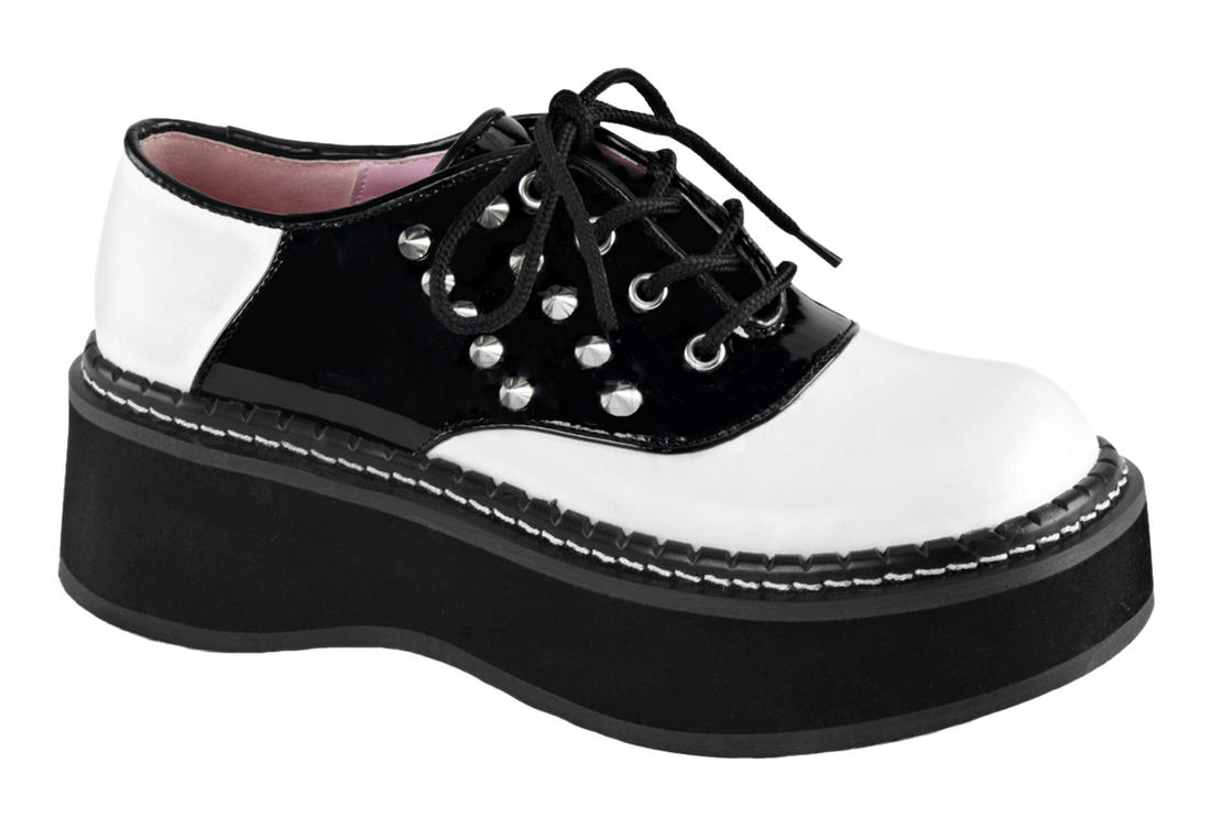 EMILY-303 Black White Platform Shoes