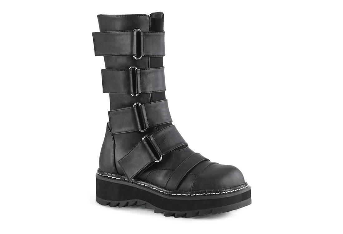 LILITH-211 Mid-Calf Strap Boots