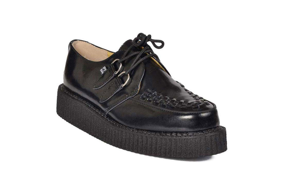 black leather creepers
