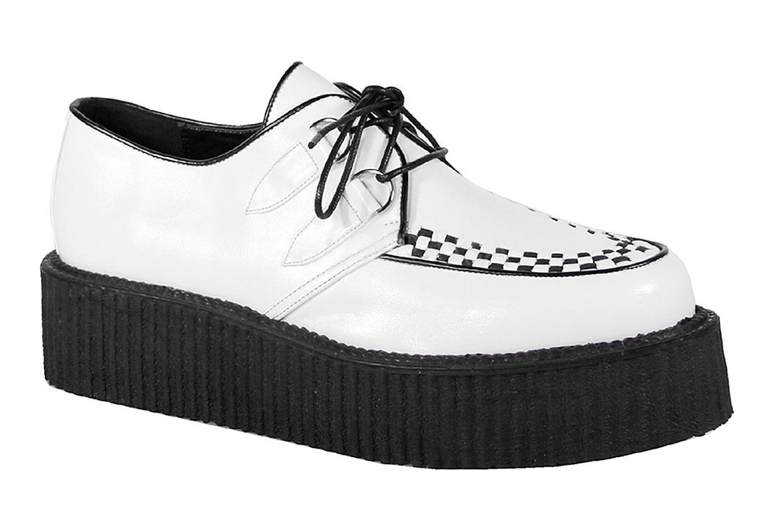 White PU Creepers Shoes