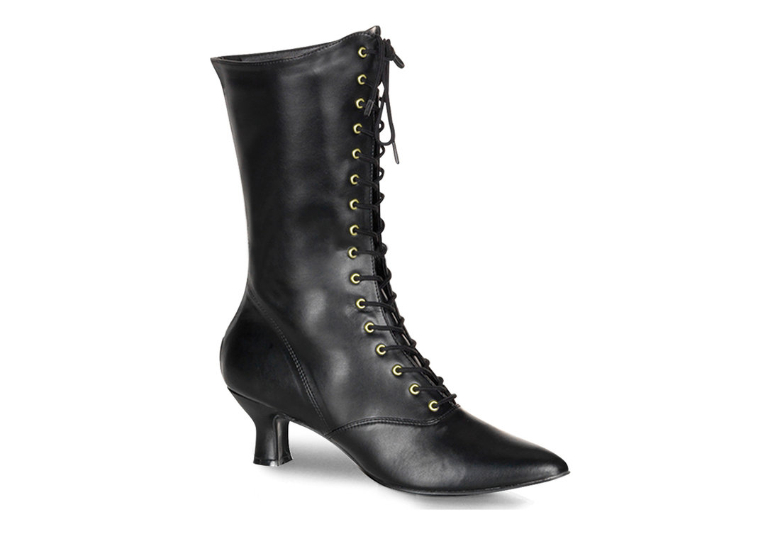 black leather victorian boots