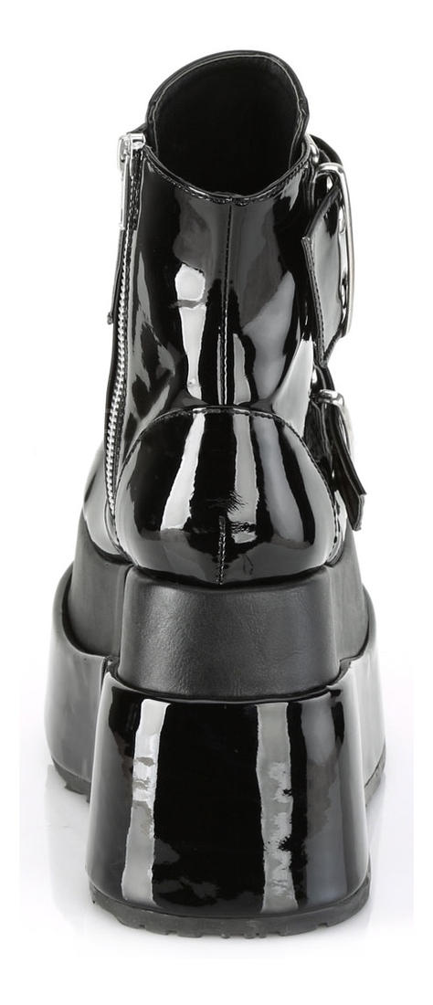 BEAR-104 Black Patent Platform Boots by Demonia
