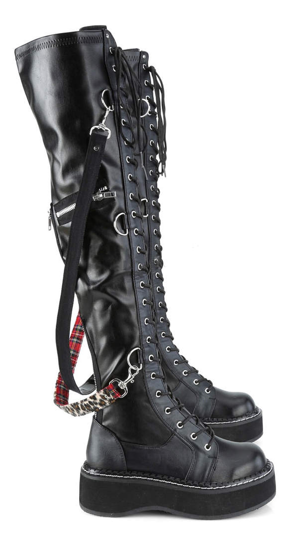 EMILY-377 Over The Knee Platform Boots by Demonia