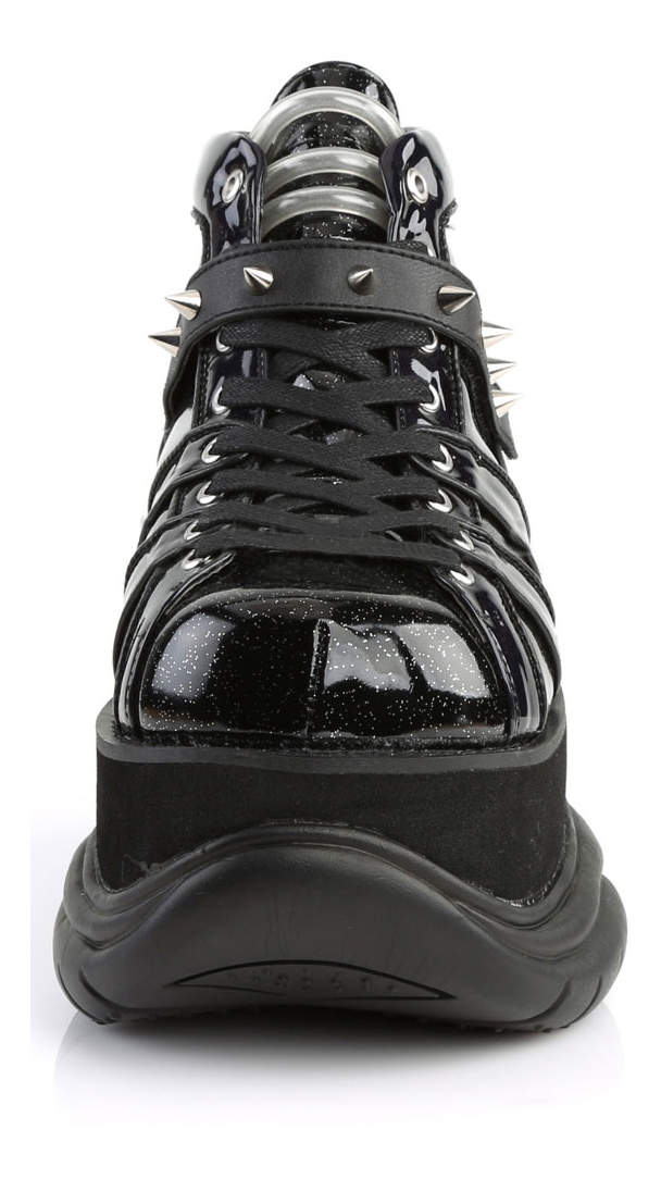 NEPTUNE-100 Black Glitter Platform Shoes 3 Inch Sole