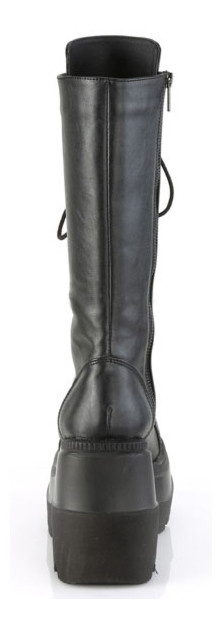 Black Vegan Leather SHAKER-72 Platform Boots