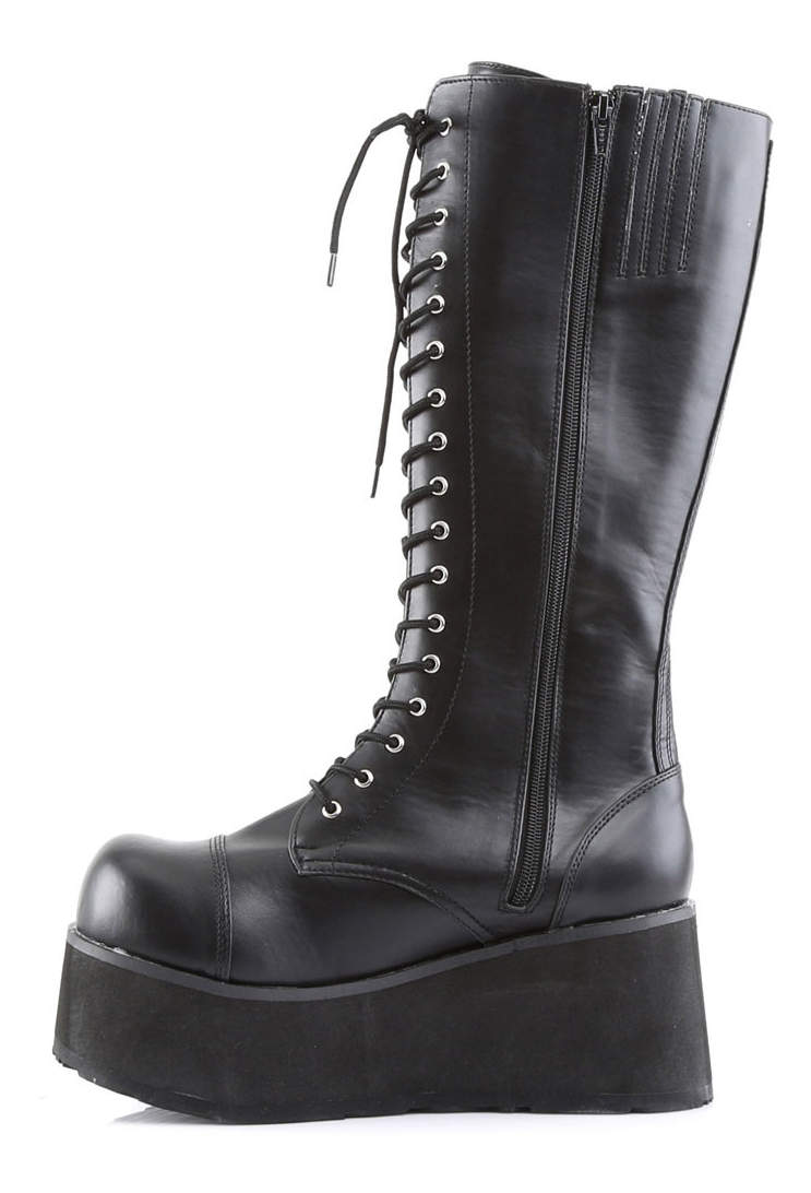 TRASHVILLE-502 Men's Black 3 Inch Tall Platform Boots