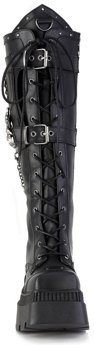 Demonia Wrath-205 Women's Square-Toe Knee High Platform Boots