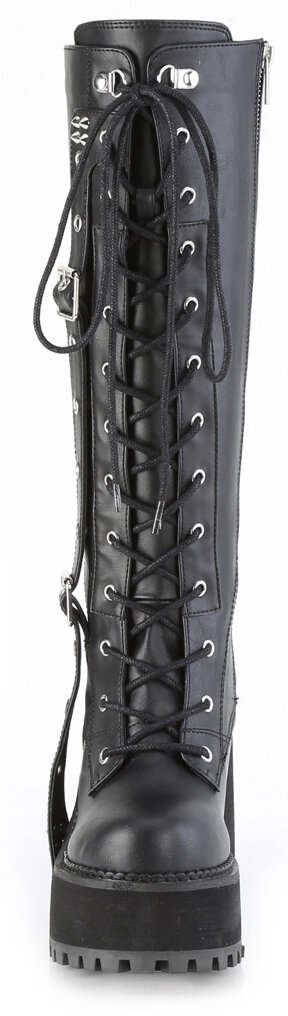 Demonia ASSAULT-218 Black Platform Knee High Boots