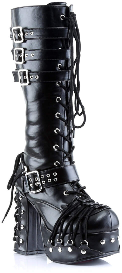 Demonia CHARADE-206 Buckle Laceup Boots - 4.5in Heel