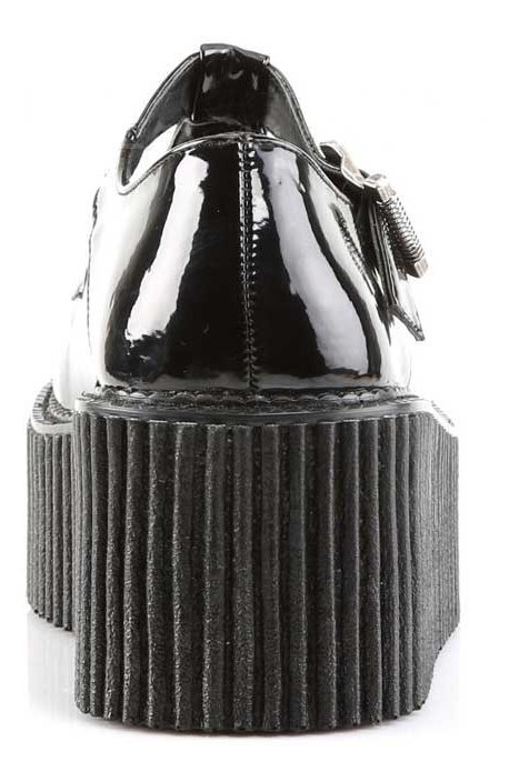 CREEPER-214 Black Patent Women's Creepers Shoes
