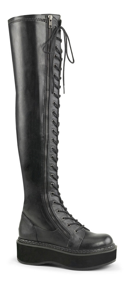 EMILY-375 Women's Gothic Black Platform Boots