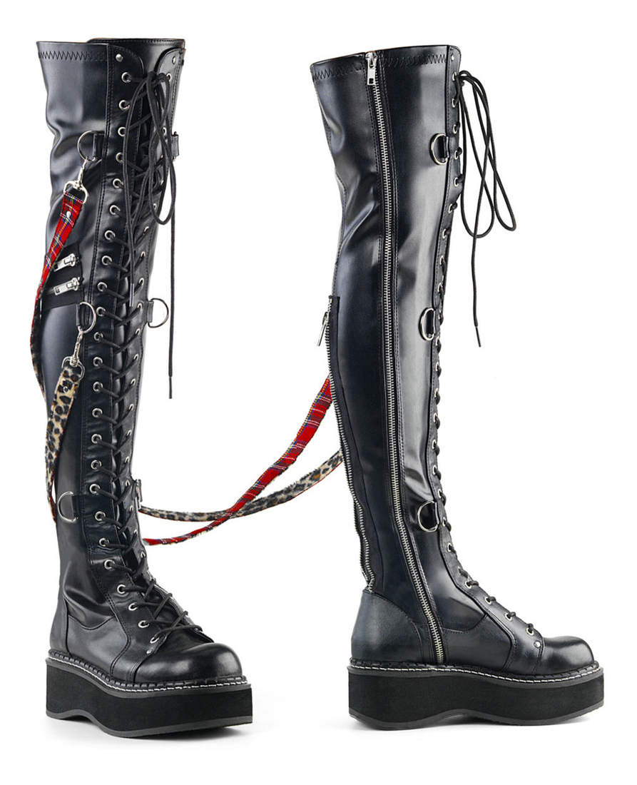 EMILY-377 Over The Knee Platform Boots by Demonia