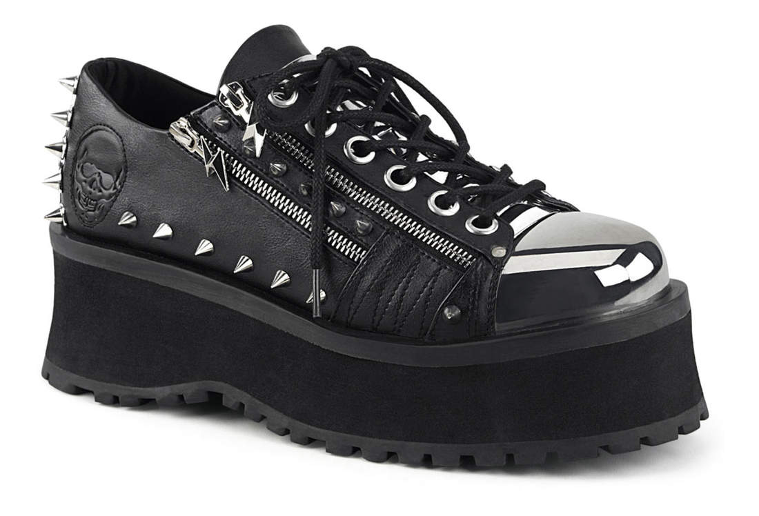 GRAVEDIGGER-04 Chrome Plated Platform Shoes