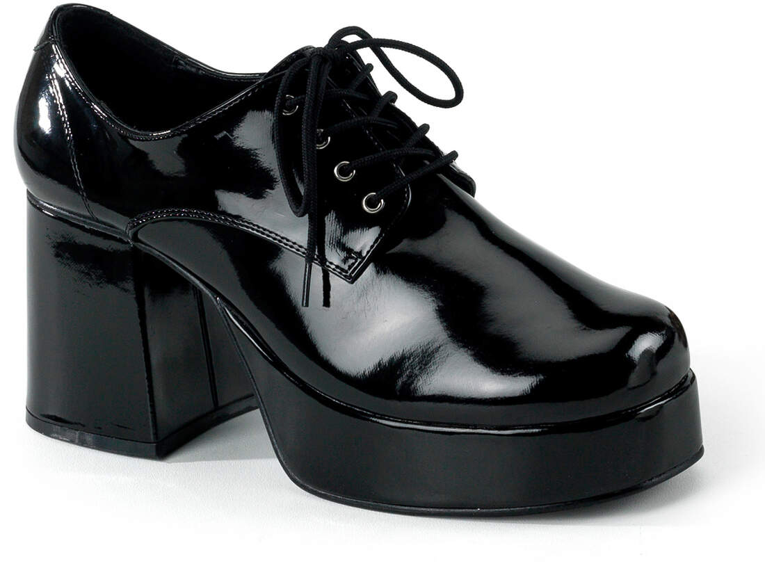 JAZZ-02 Black Patent Disco Style Heel Shoes for Men JAZZ-02 Black Patent Disco Style Heel Shoes for Men