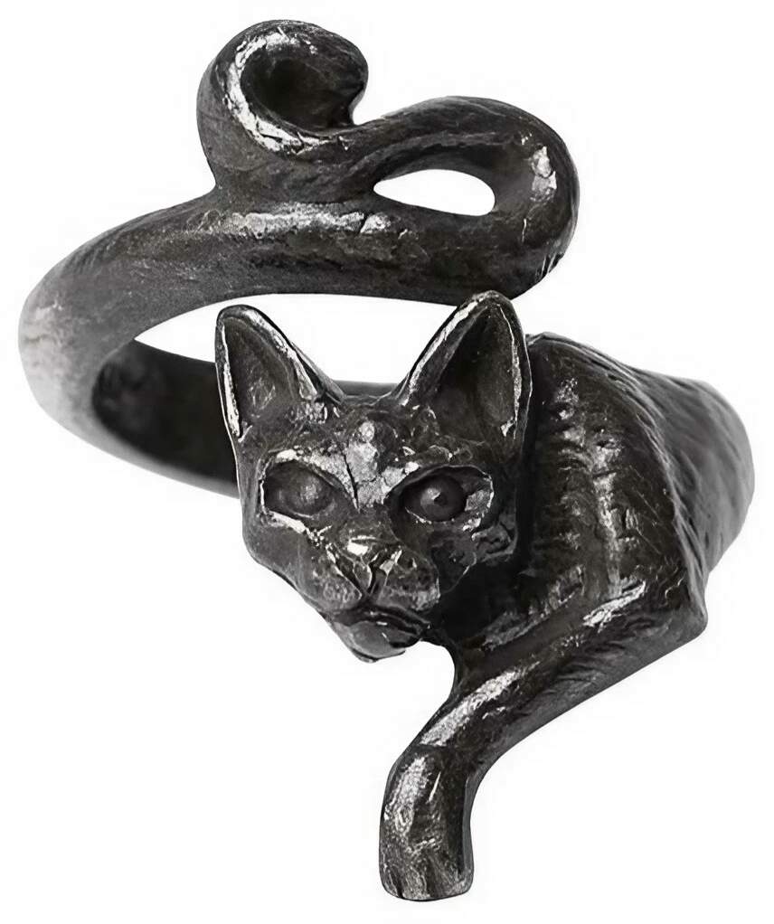 Le Chat Noir Black Cat Ring by Alchemy | Gothic Cat Jewelry