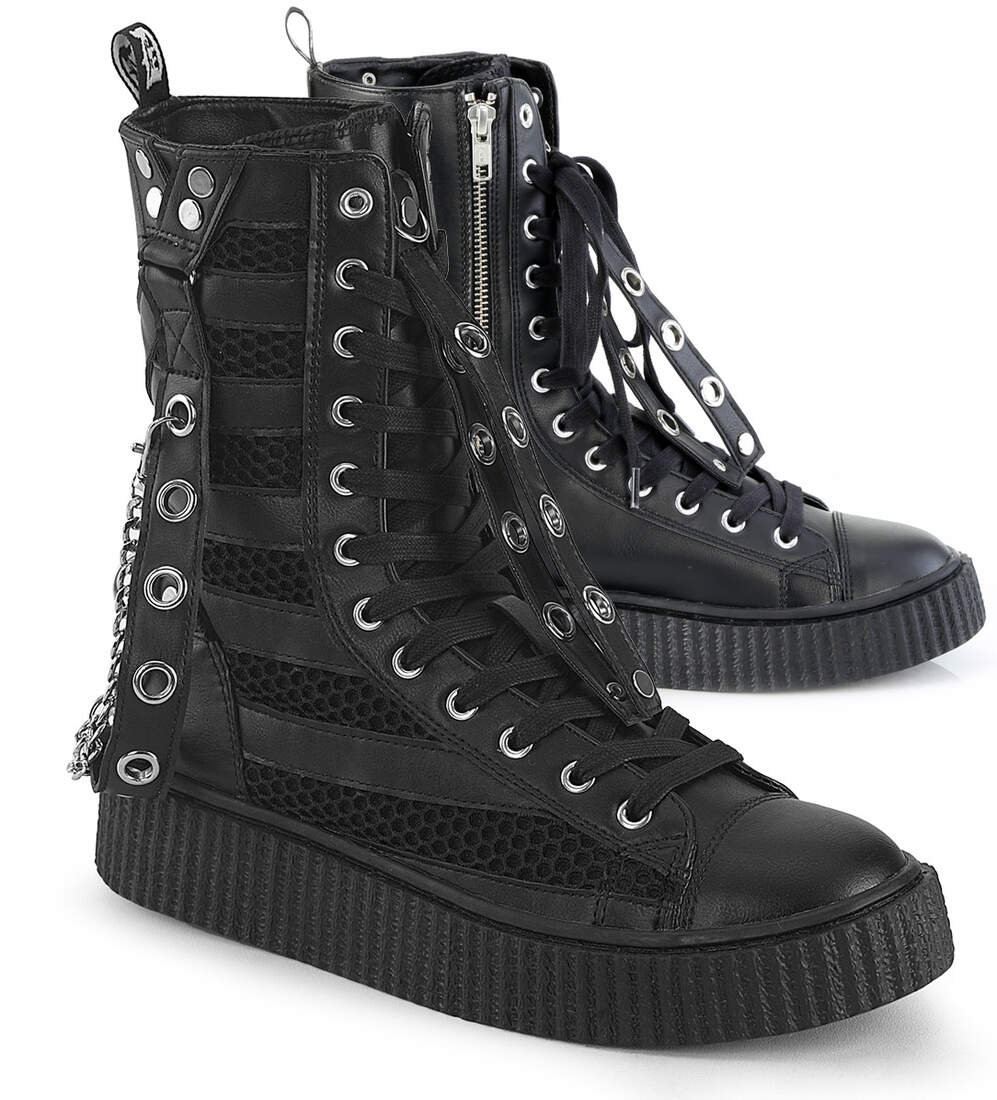 SNEEKER-325 Fishnet Creeper Sneakers for Men