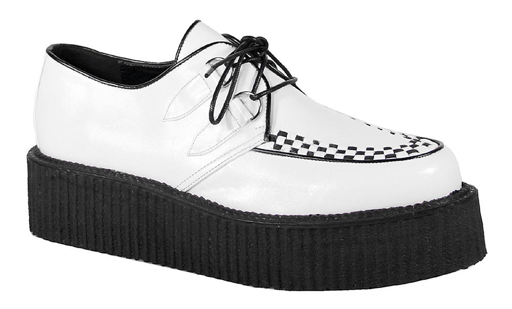 靴 CYBEREYNE Advexion Creepers/ Croco Creeper-565 Chained Platform Oxford by Demonia Gothic Shoes